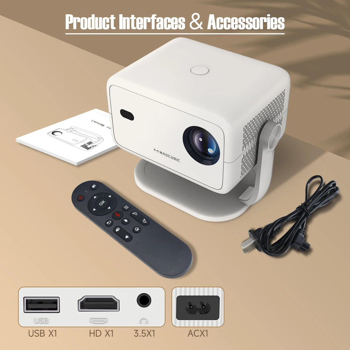 Magcubic 650 ANSI Auto Focus Portable Projector WiFi6