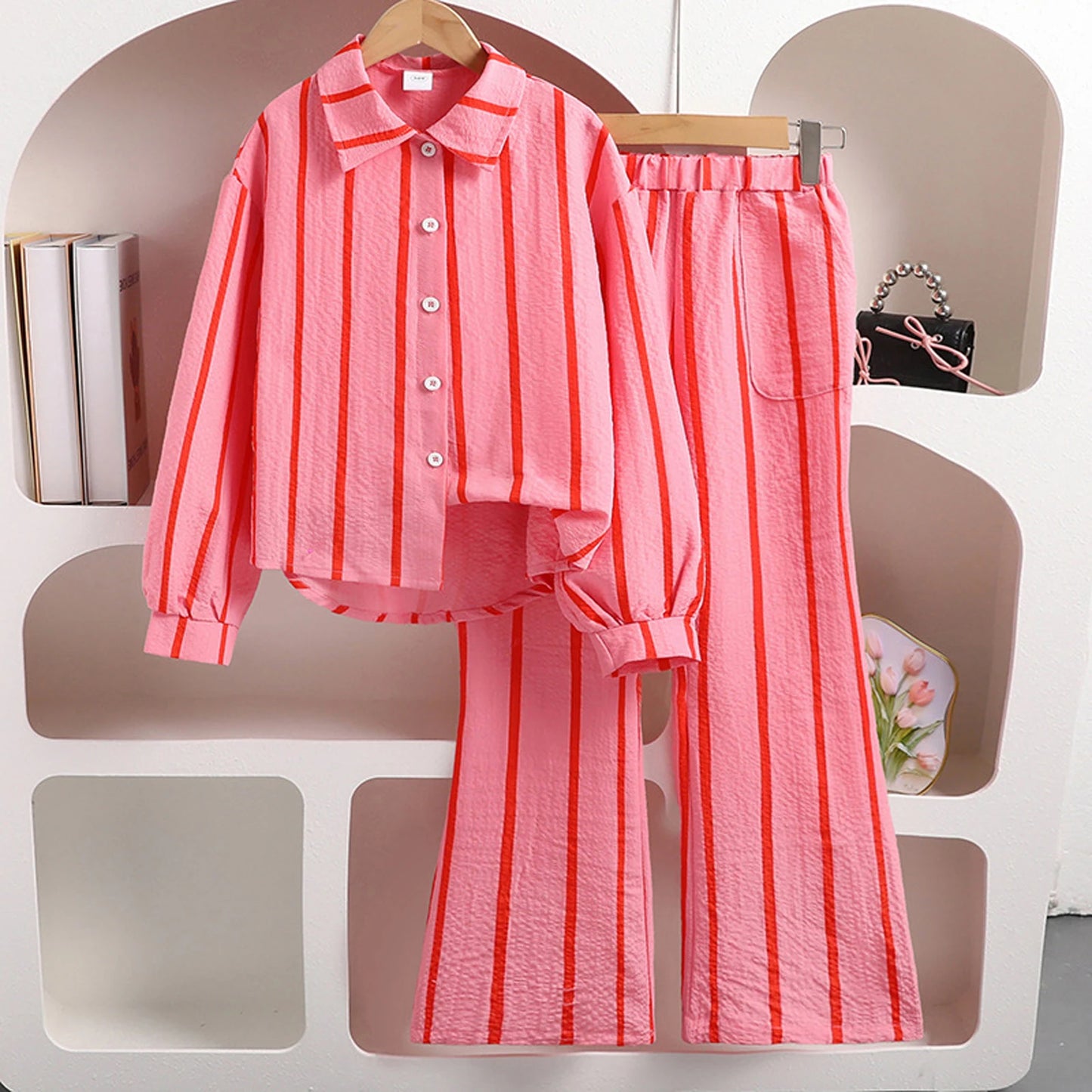 Girls 0to1Y Two Piece Fall Outfit Striped Top and Pants