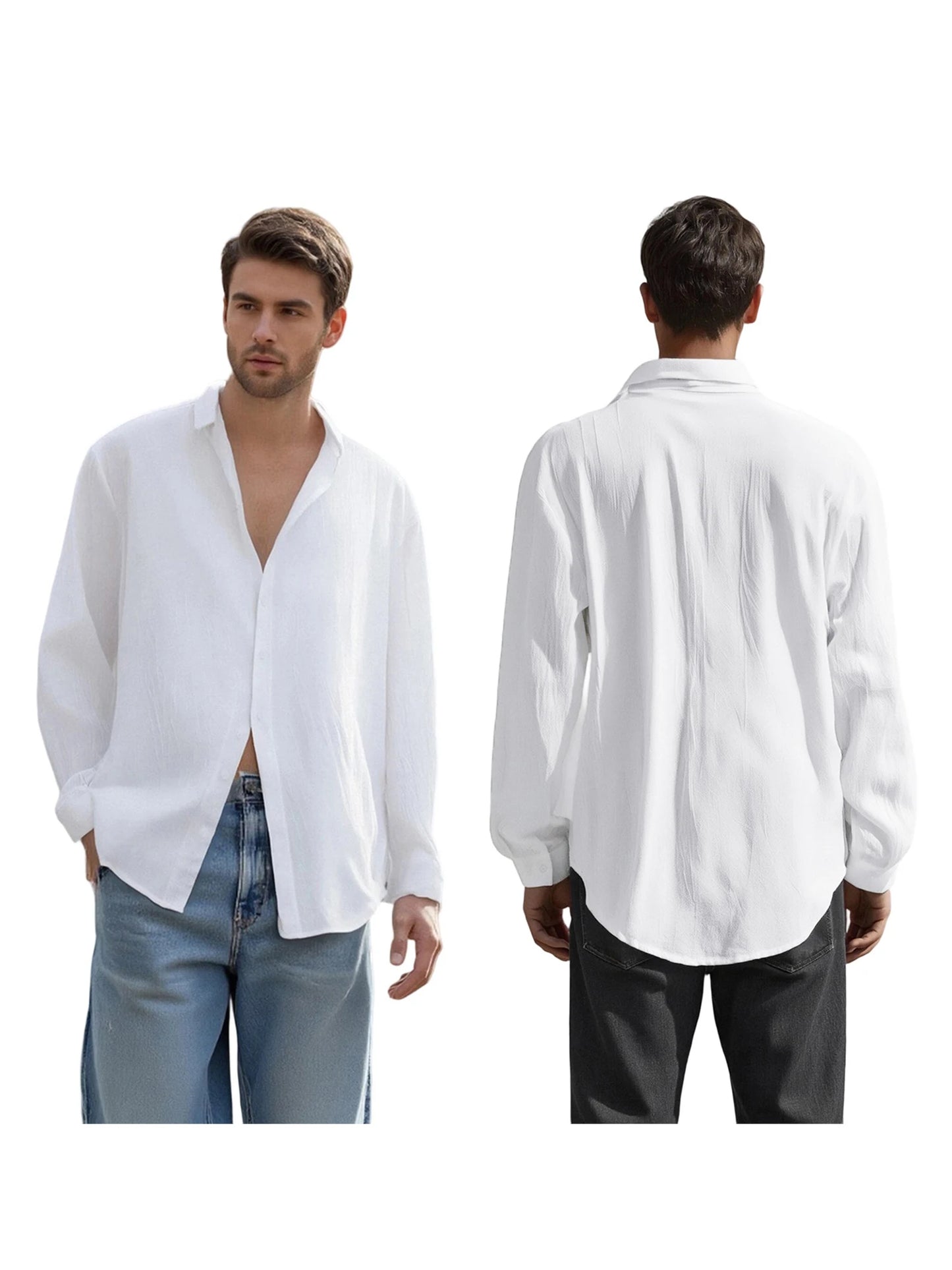 Guangdong Men's Button Up Shirt With Turn Down Collar