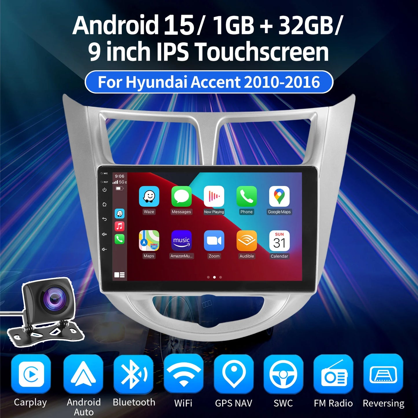 ESSGOO Android Car Stereo With Bluetooth and CarPlay