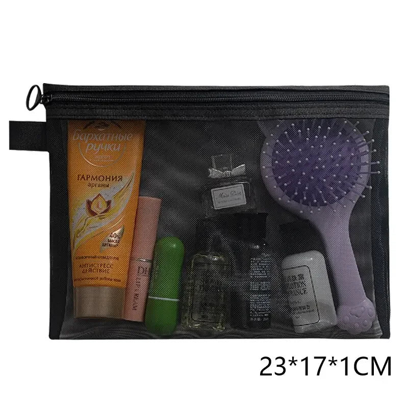 CN Mesh Cosmetic Bag Travel Organizer For Women
