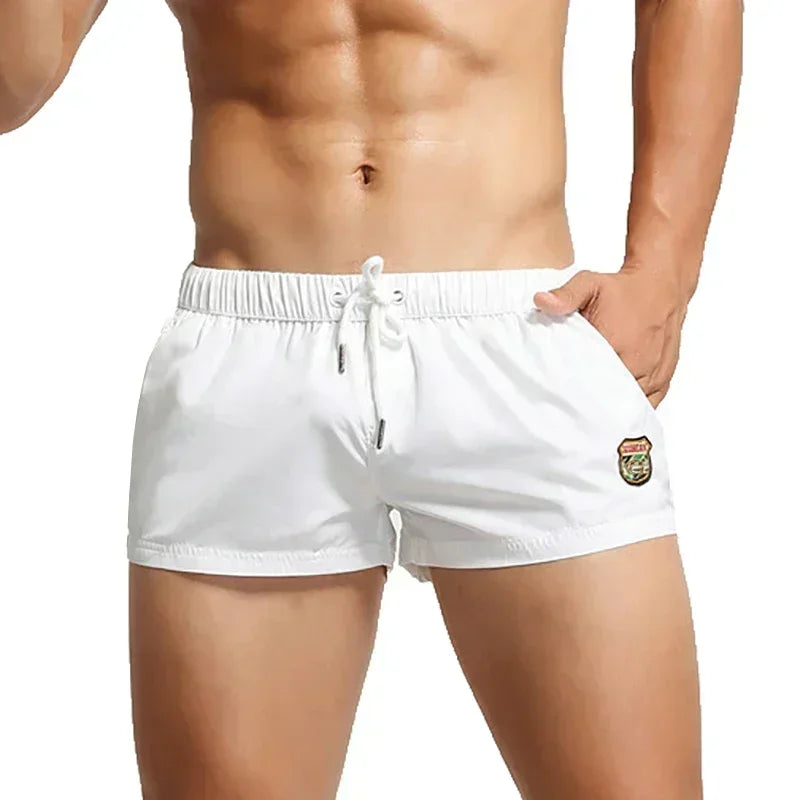 Men Casual Shorts With Pockets Mesh Boxer For Summer Gym