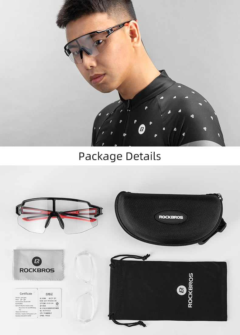 Rockbros Photochromic Polarized Cycling Glasses UV400 Eyewear