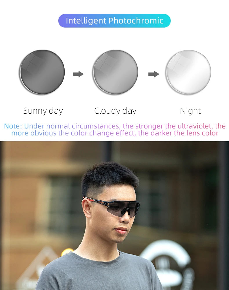 ROCKBROS Photochromic Polarized Cycling Glasses UV400 Protection