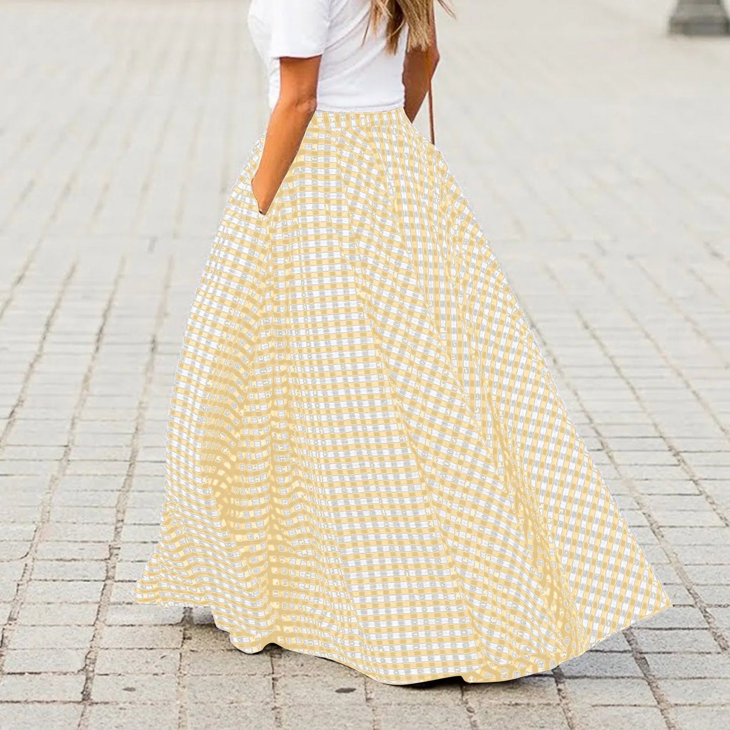 Craft Of Weaving Plaid Swing Skirt With Draped Silhouette