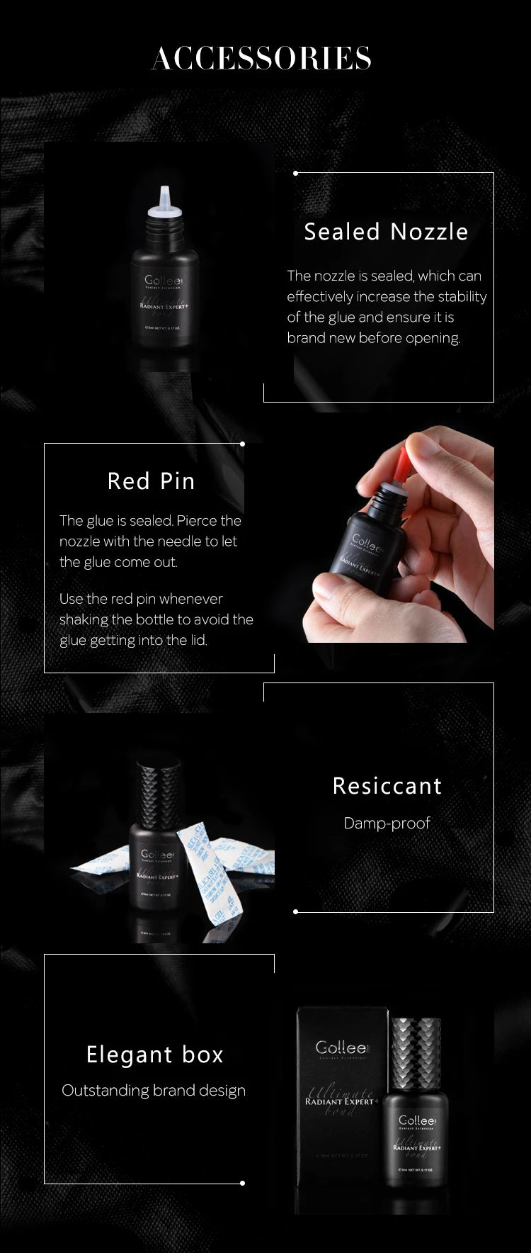 Gollee 0.5 SEC Extra Strong Brand Organic Best My Own Logo Eye Lash Private Label Wholesale Waterproof Lash Extension Glue