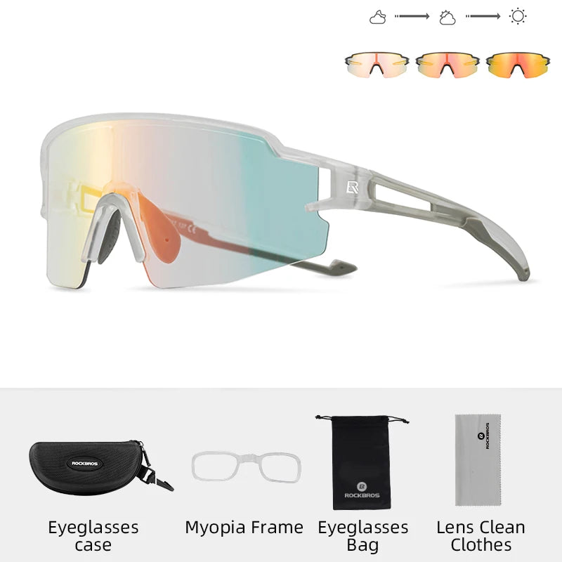 ROCKBROS Photochromic Polarized Cycling Glasses UV400 Protection