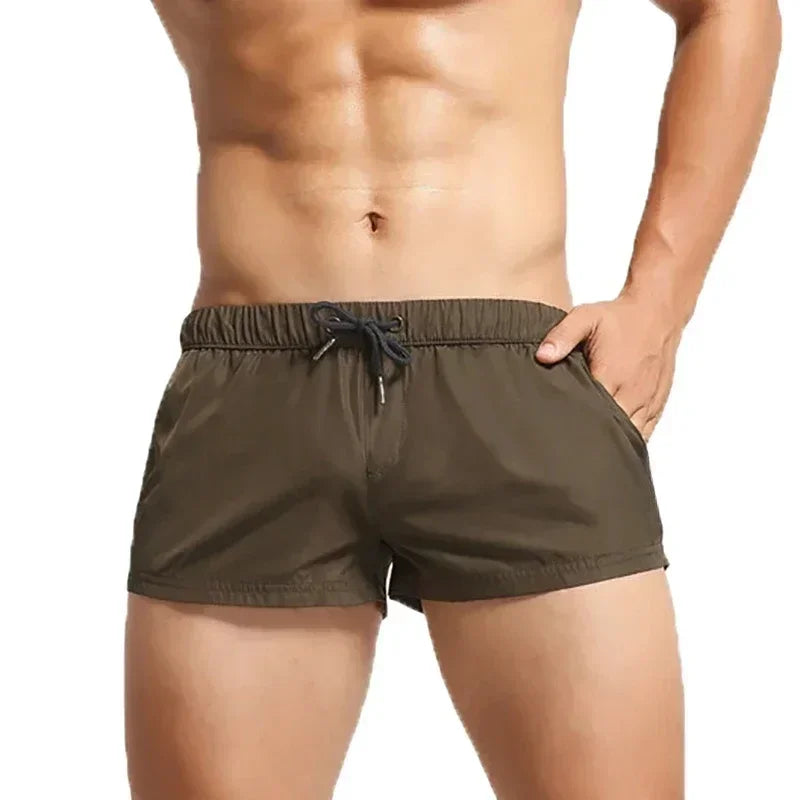Men Casual Shorts With Pockets Mesh Boxer For Summer Gym