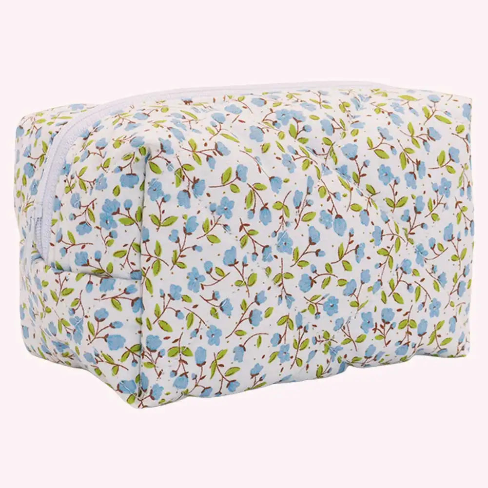 Shunmaii Floral Cosmetic Organizer Pouch Portable Makeup Bag