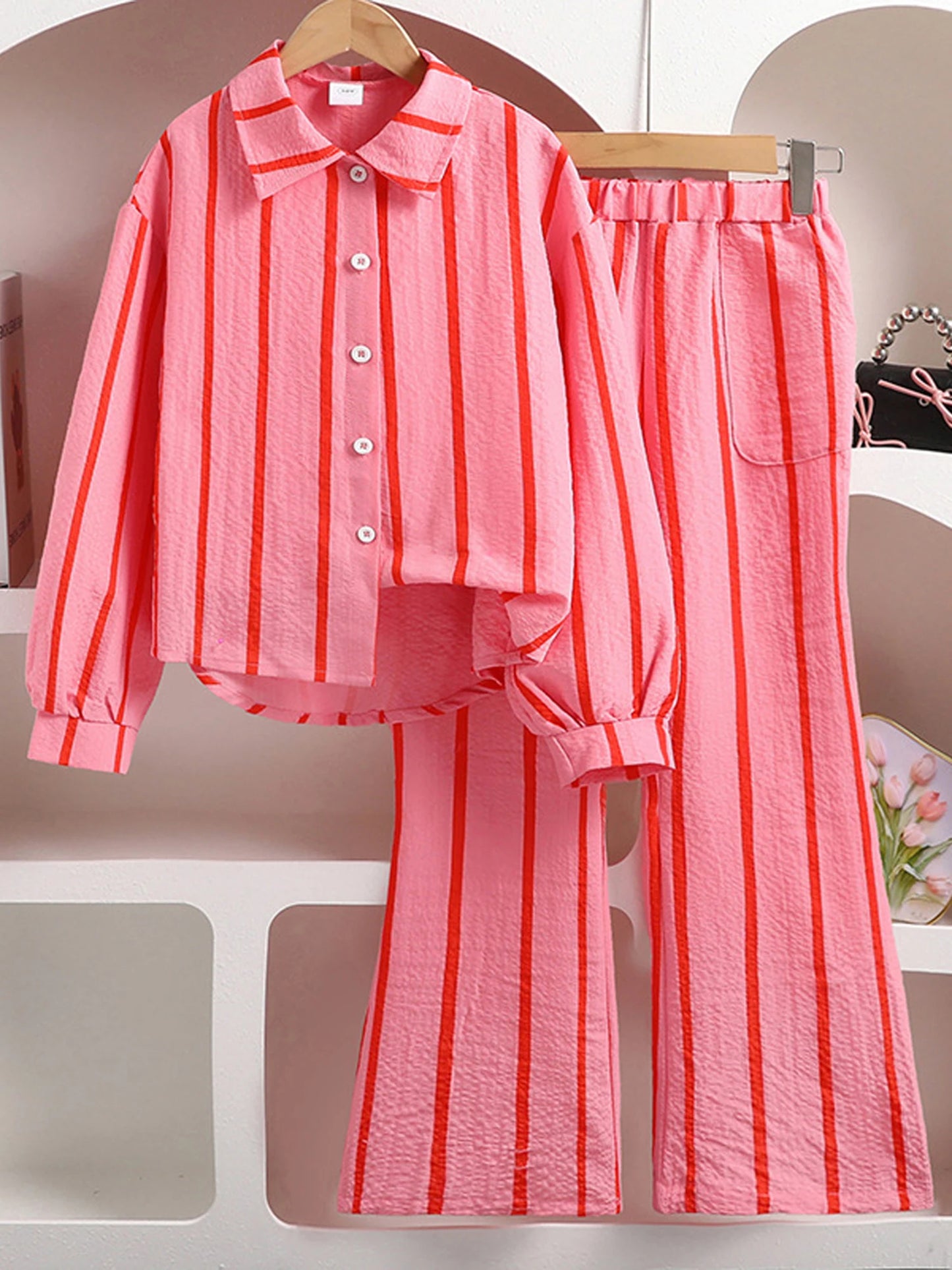 Girls 0to1Y Two Piece Fall Outfit Striped Top and Pants