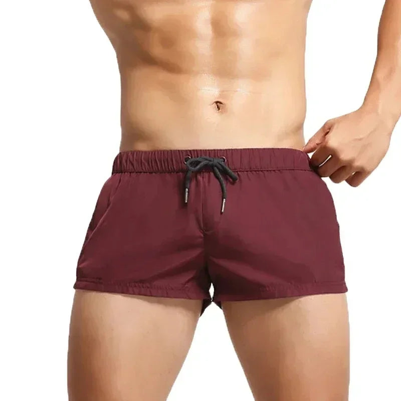 Men Casual Shorts With Pockets Mesh Boxer For Summer Gym
