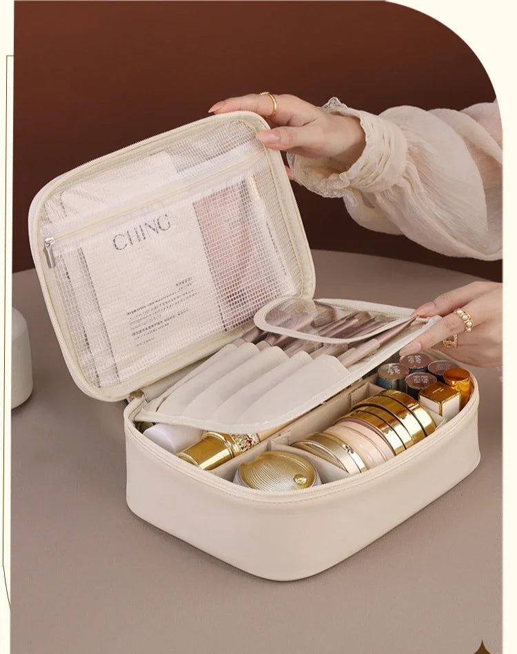 Dawndesslo Cosmetic Bag Womens Portable Makeup Organizer Large Capacity