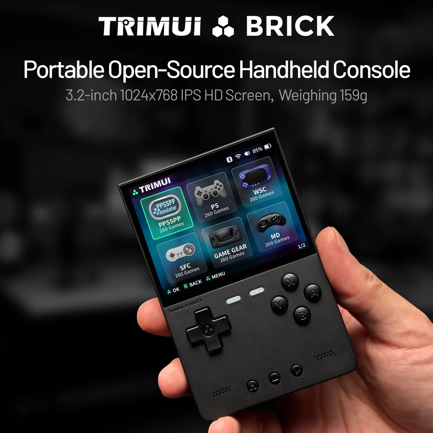 TRIMUI Brick Handheld Game Console Linux System LED Keys