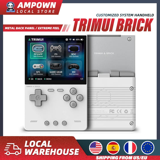 Trimui Brick Handheld Game Console With IPS Screen Linux UI Metal Back