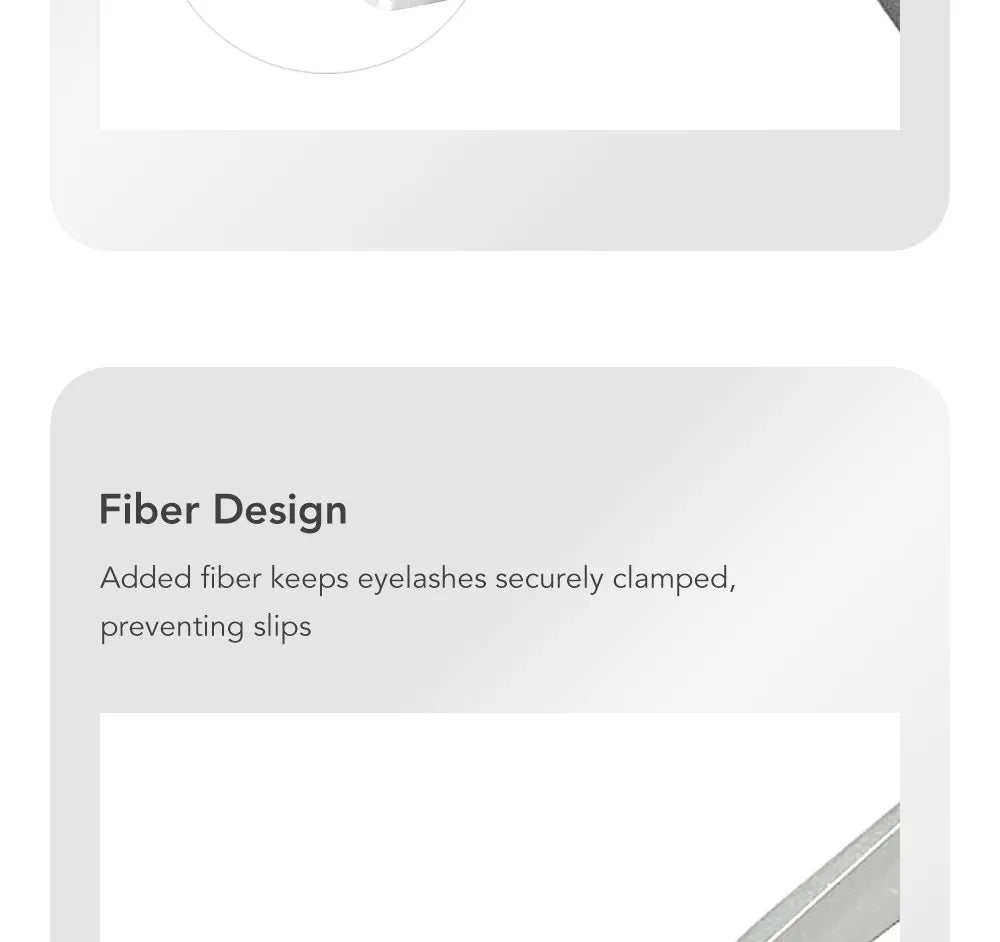 DIYDAY Anti-slip Eyelash Tweezers Stainless Steel Eyebrow Precision Tweezers Fiber Tip Volume Isolation Lashes Extension Tweezer