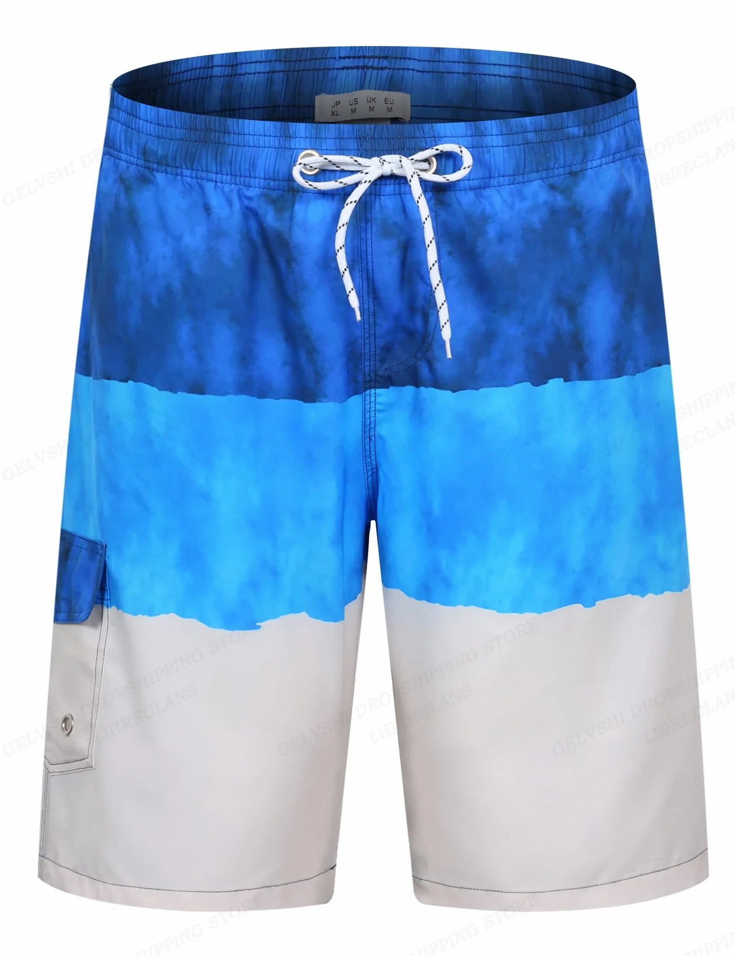 Striped Beach Shorts Men Board Shorts Swimwear Trunks