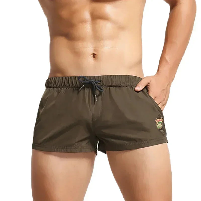 Men Casual Shorts With Pockets Mesh Boxer For Summer Gym