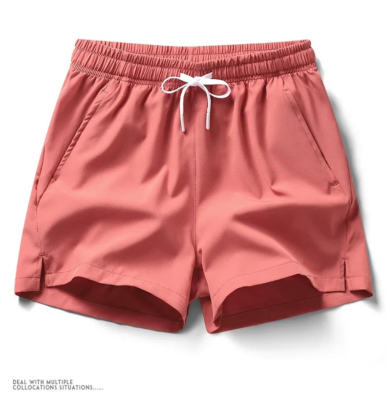 Summer Mens Sports Shorts Solid Color Casual Jogging Beach