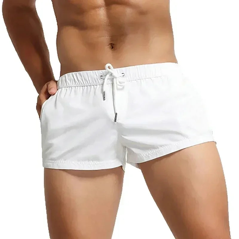 Men Casual Shorts With Pockets Mesh Boxer For Summer Gym