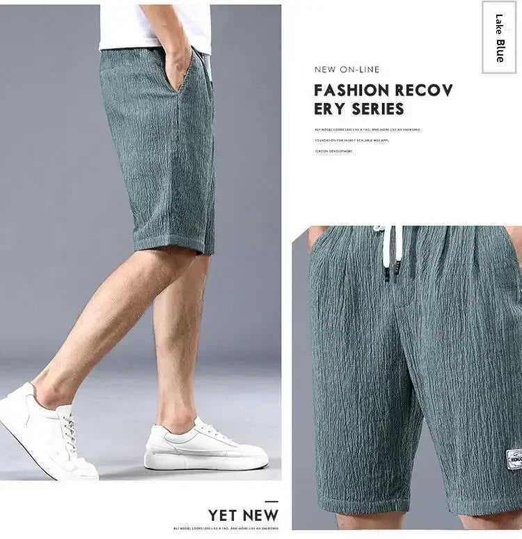 Mens Ice Silk Casual Shorts Loose Fit Summer Style Everyday
