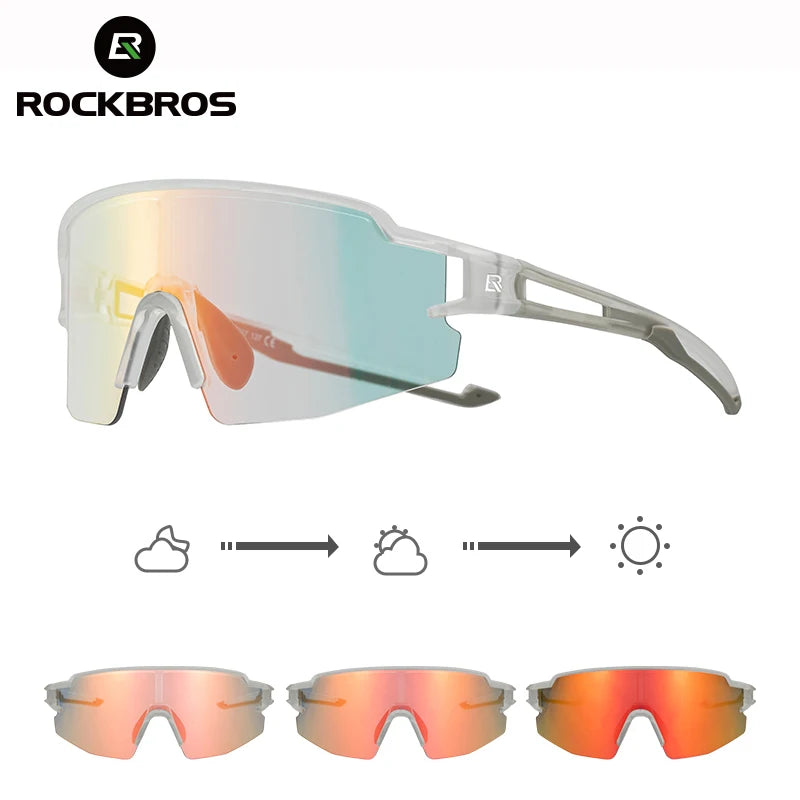 ROCKBROSC Cycling Glasses Polarized Photochromic UV400 Sunglasses