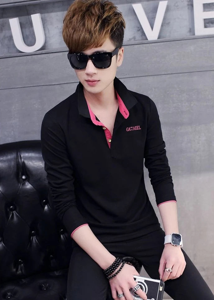 Shangkaka Men's Polo Shirt Slim Fit Casual Tee