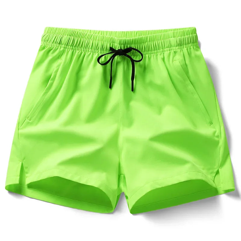 Summer Mens Sports Shorts Solid Color Casual Jogging Beach