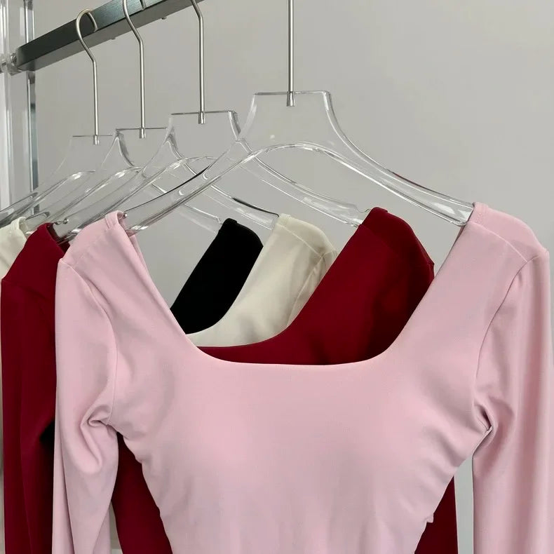 Pula Seamless Yoga Top Crossed Back Long Sleeve Breathable