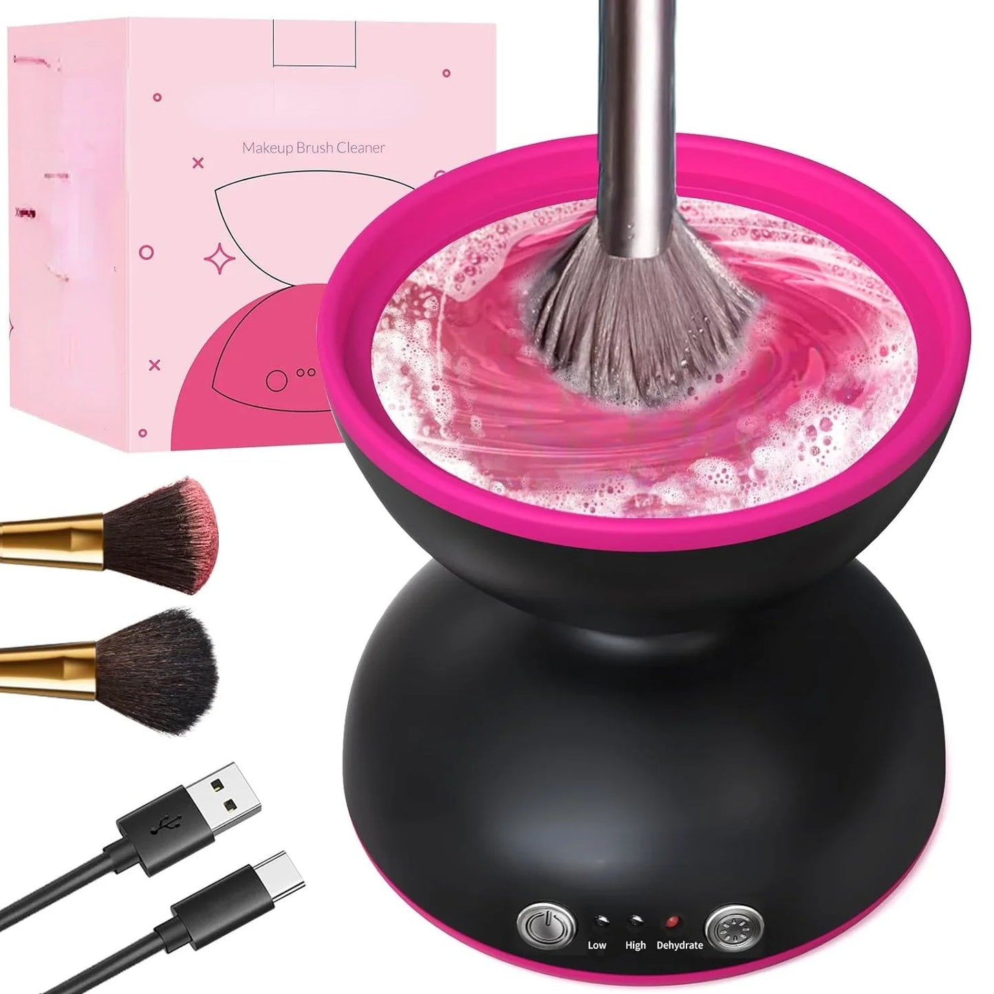 Brush USB Makeup Brush Cleaner Dryer With Two Speeds