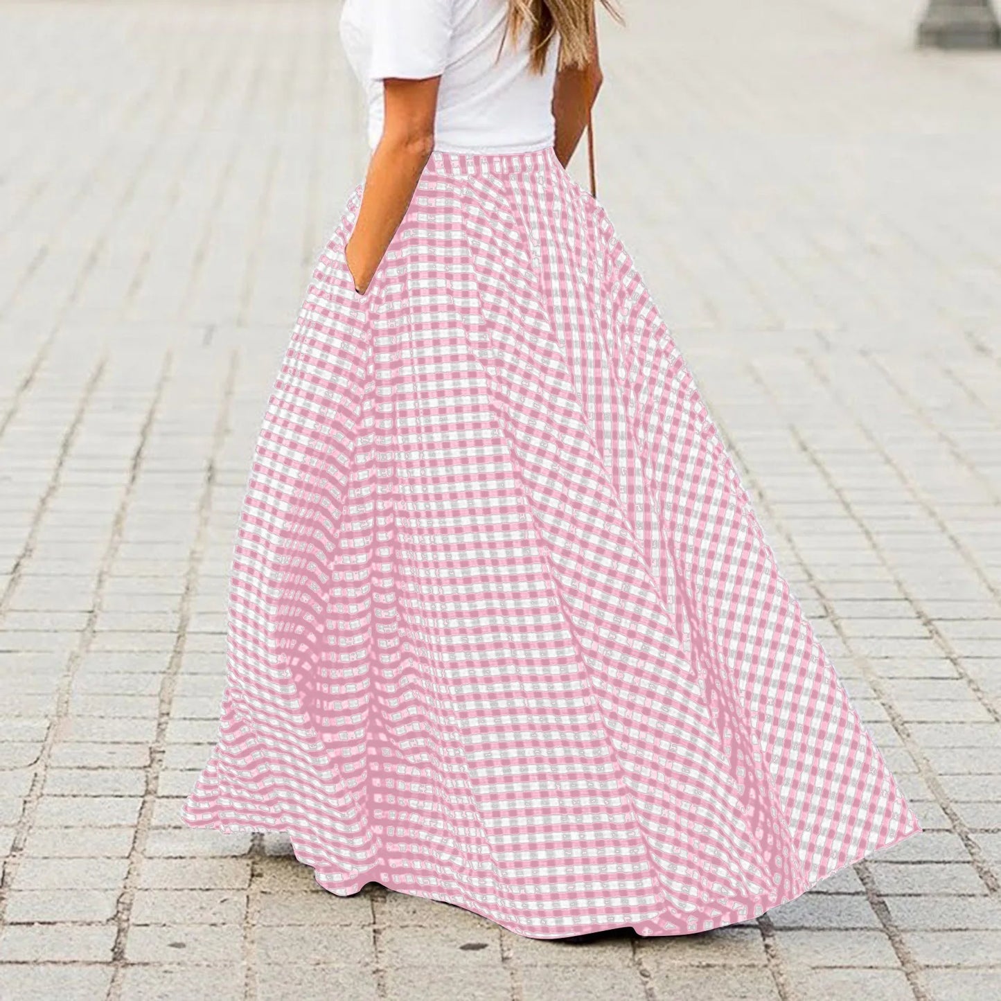 Craft Of Weaving Plaid Swing Skirt With Draped Silhouette