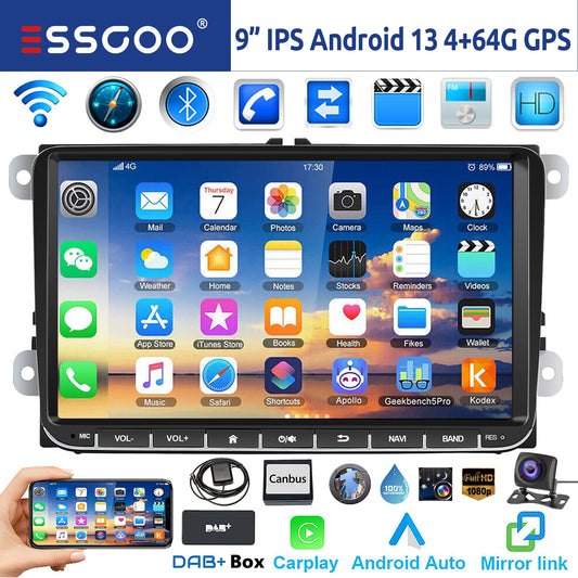 ESSGOO AR9002 9 Inch Android Car Stereo GPS Navigation CarPlay