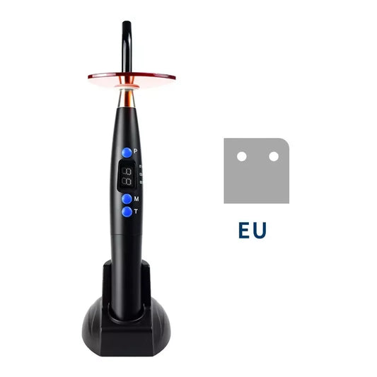 Dental Curing Light LED Wireless Cure Lamp Cordless Dentistry Machine Black 1200-1500mw/cm² Resin Cure Light 5s/3mm Rechargeable