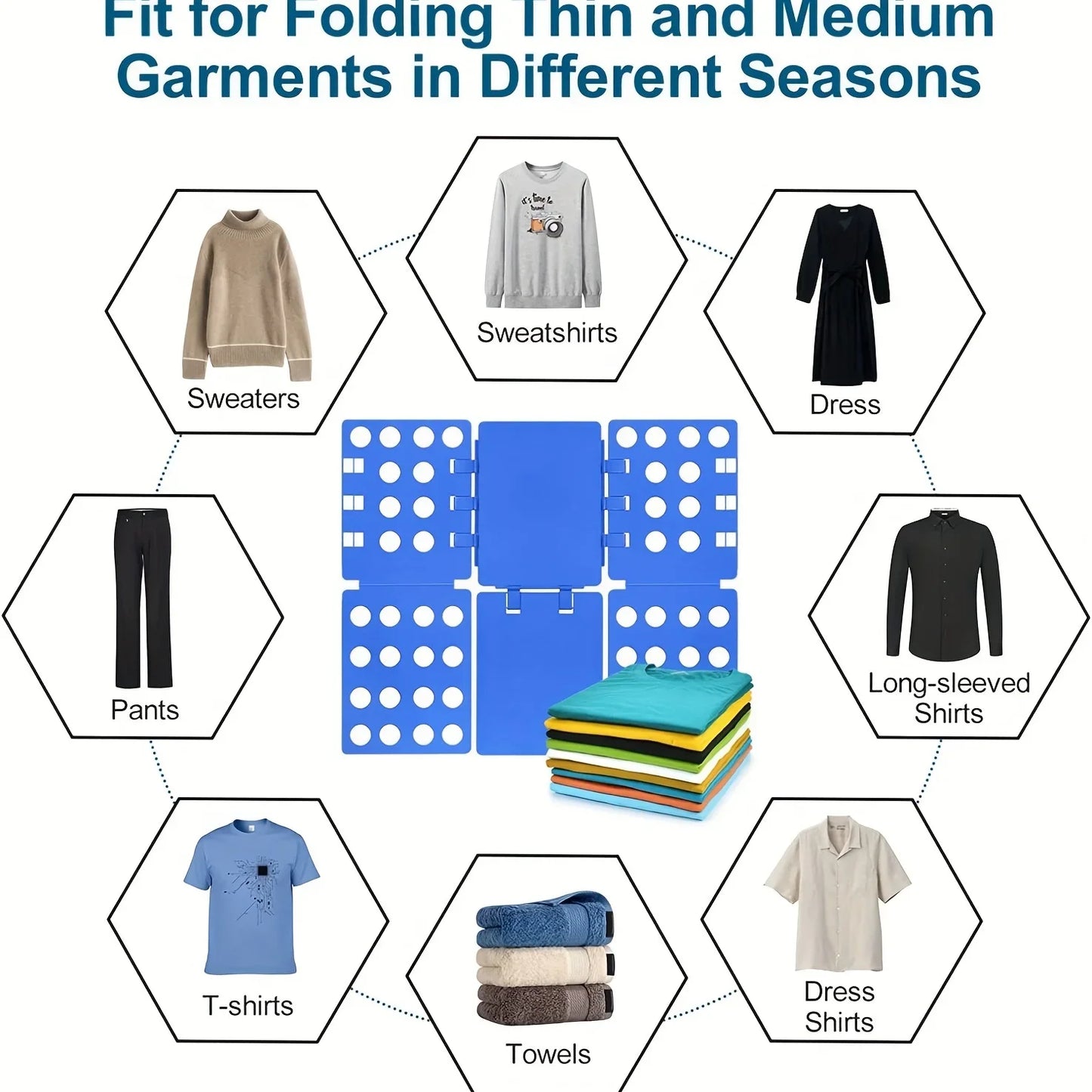 Plastic Clothes Folding Board Easy and Fast Kids Laundry Folder Shirt Folding Board Home Storage Tool for Kid Children Adults