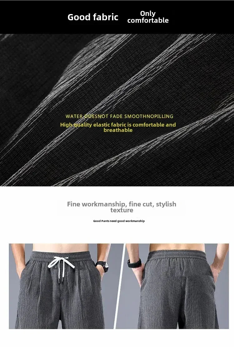 Mens Ice Silk Casual Shorts Loose Fit Summer Style Everyday