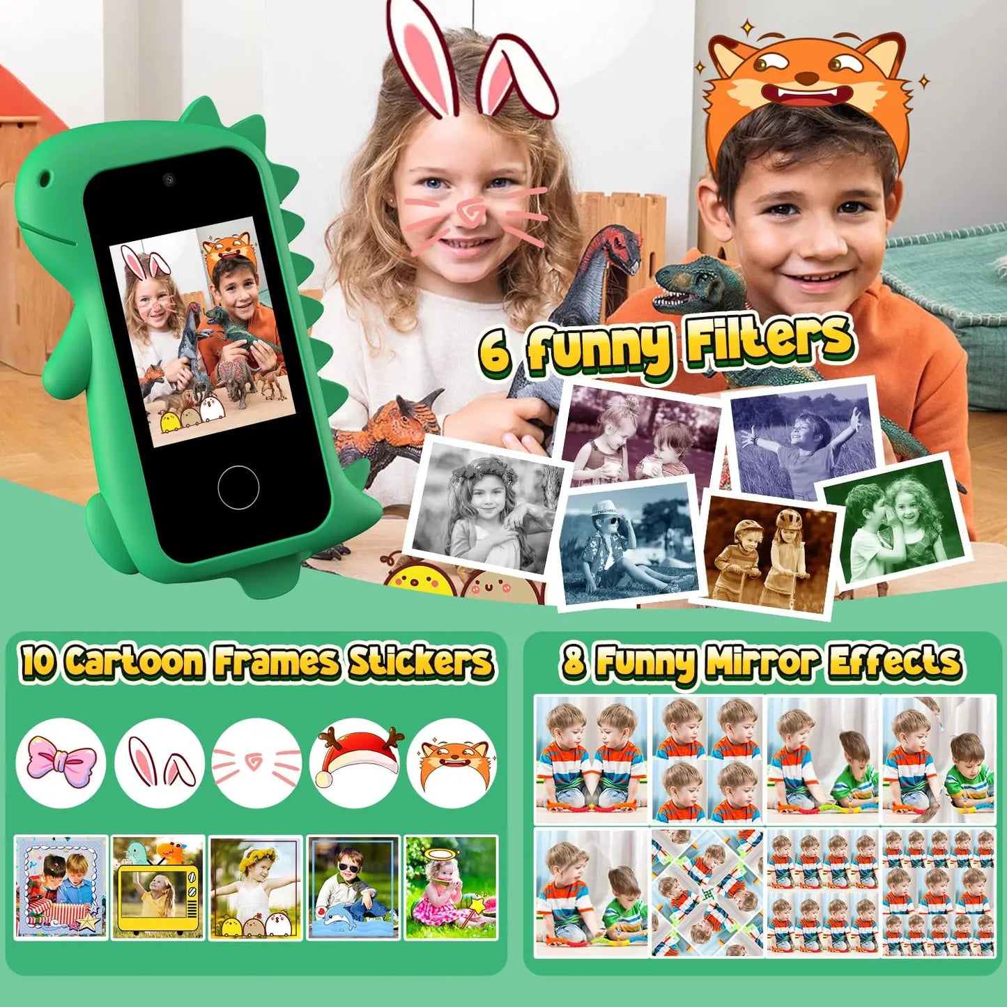 DIAMOOKYCN Kids Smart Phone Toy Educational Camera For Kids