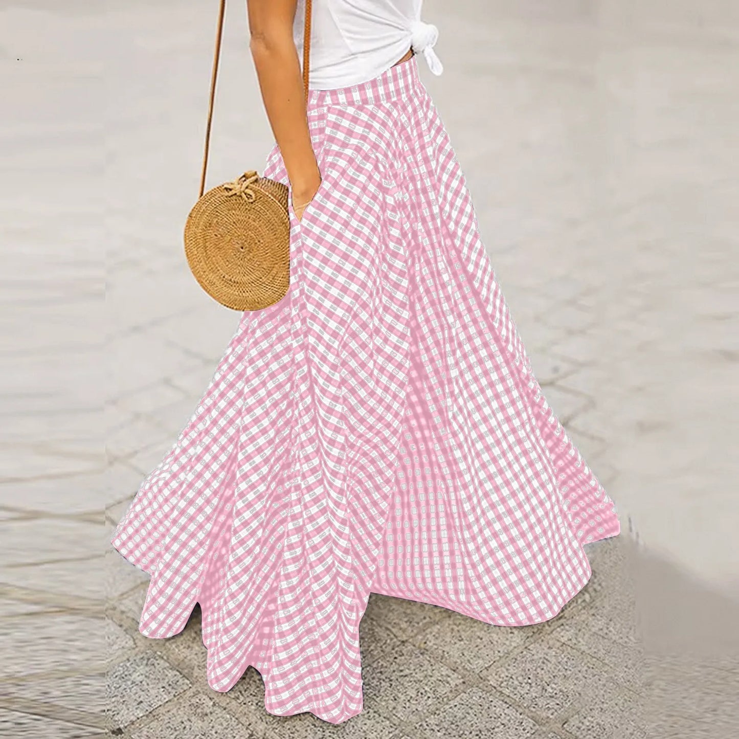 Craft Of Weaving Plaid Swing Skirt With Draped Silhouette