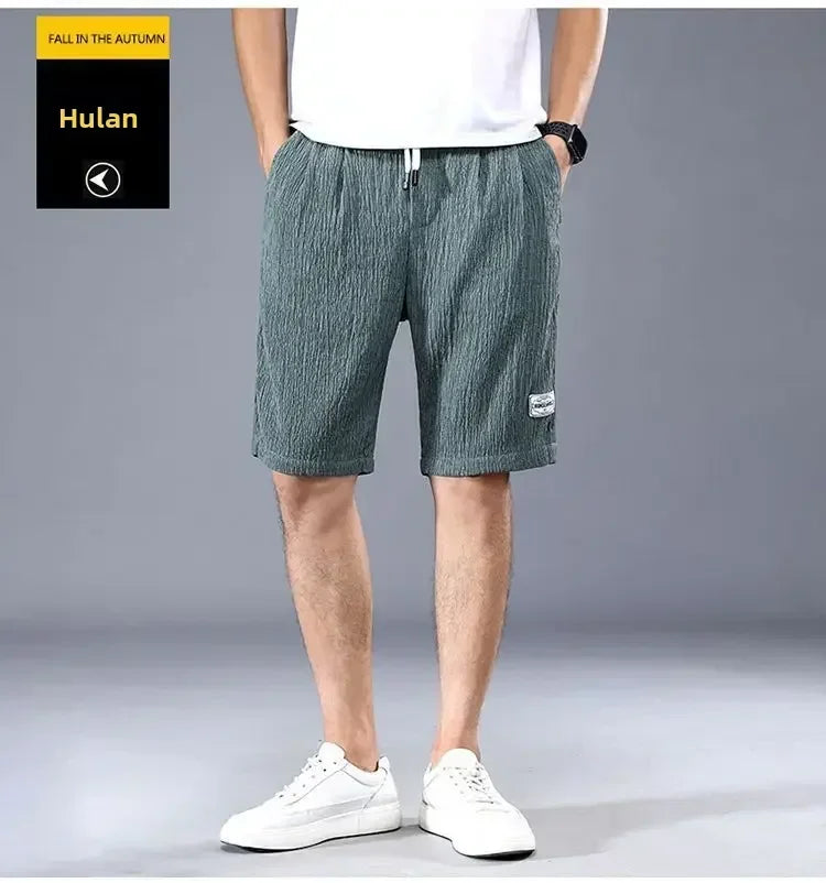 Mens Ice Silk Casual Shorts Loose Fit Summer Style Everyday
