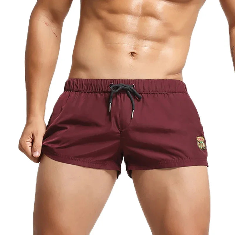 Men Casual Shorts With Pockets Mesh Boxer For Summer Gym