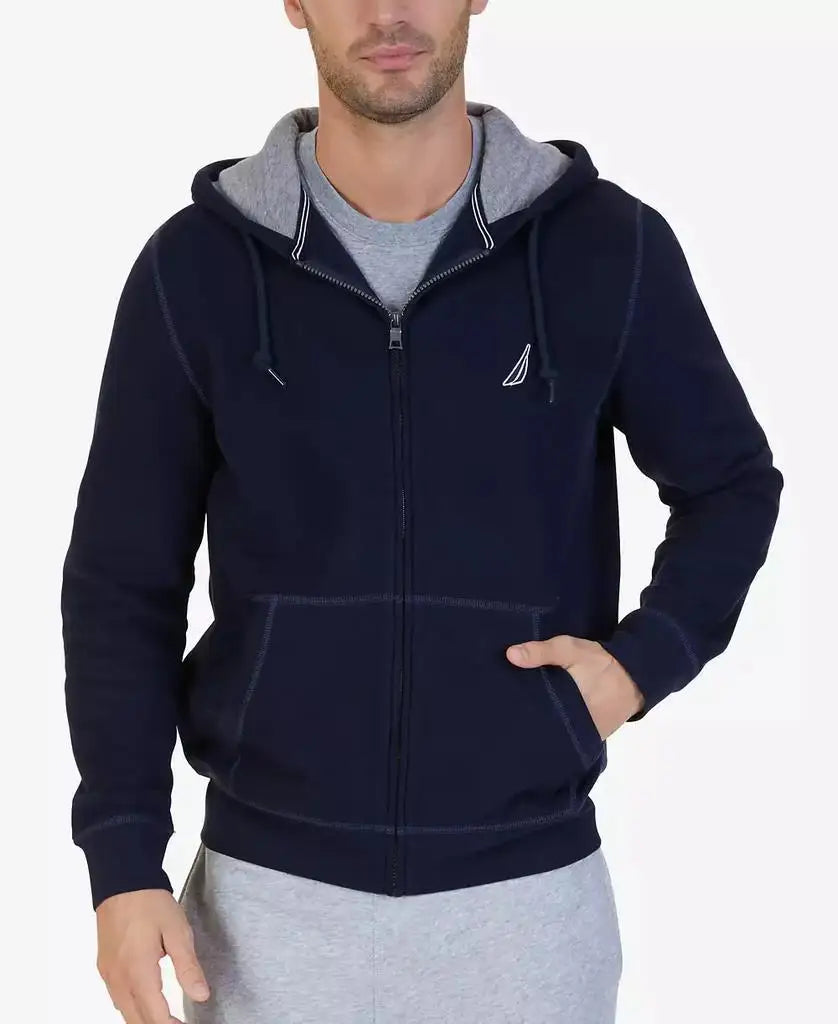 Nautica Mens Classic Fit Super Soft Knit Fleece Zip Hoodie