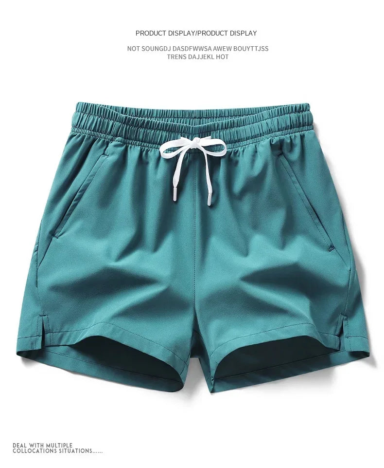 Summer Mens Sports Shorts Solid Color Casual Jogging Beach