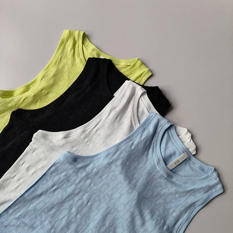 Womens Sleeveless Pilates Top Quick Dry Yoga Shirt For Fitness