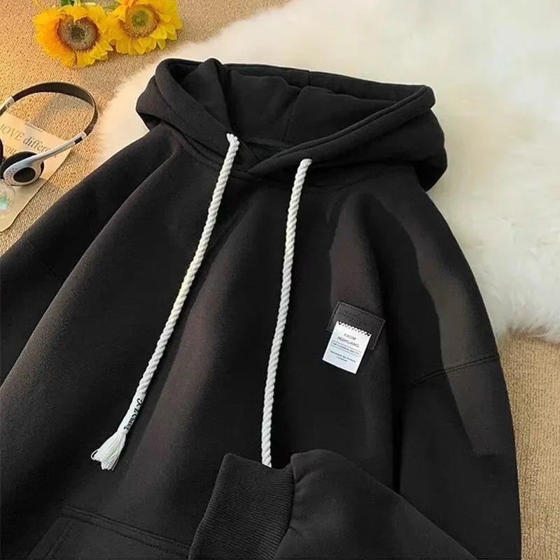 Men Oversize Hoodie Anime Crayon Shinchan Print Long Sleeve