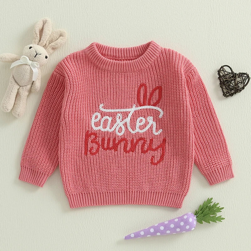 Guangdong Kids Easter Bunny Ears Knit Unisex Sweater