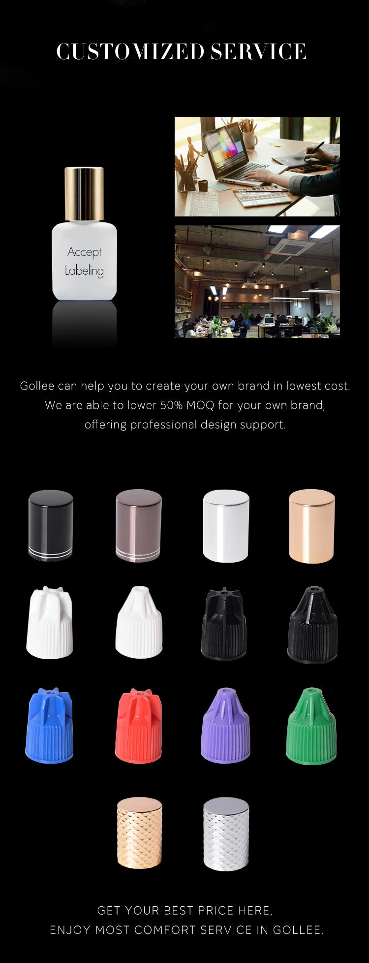 Gollee 0.5 SEC Extra Strong Brand Organic Best My Own Logo Eye Lash Private Label Wholesale Waterproof Lash Extension Glue