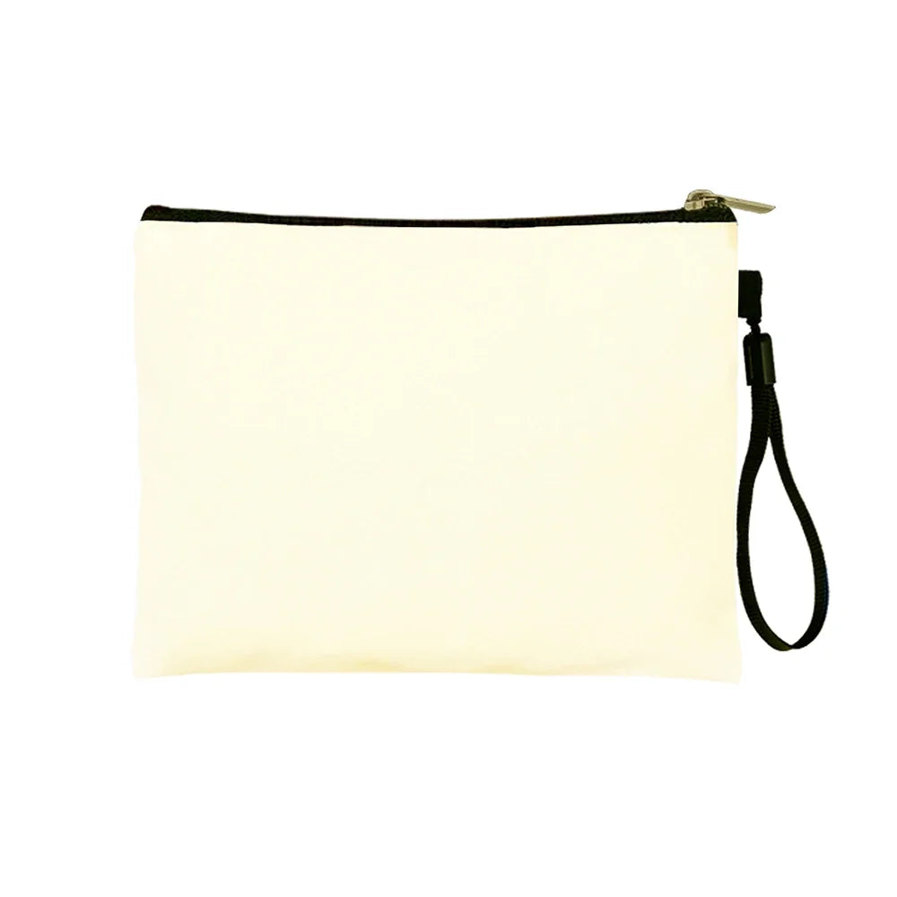 Canvas Cosmetic Bag Blank DIY Make Up Pouch Pencil Case