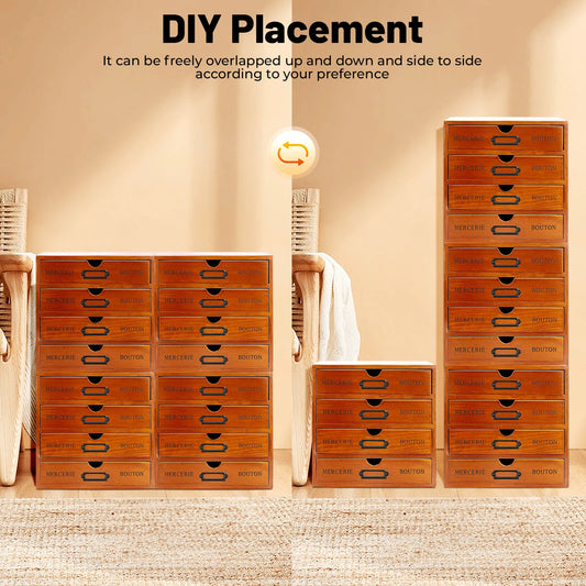 4-Piece 4-Layer 16-Drawer File Storage Box For Office