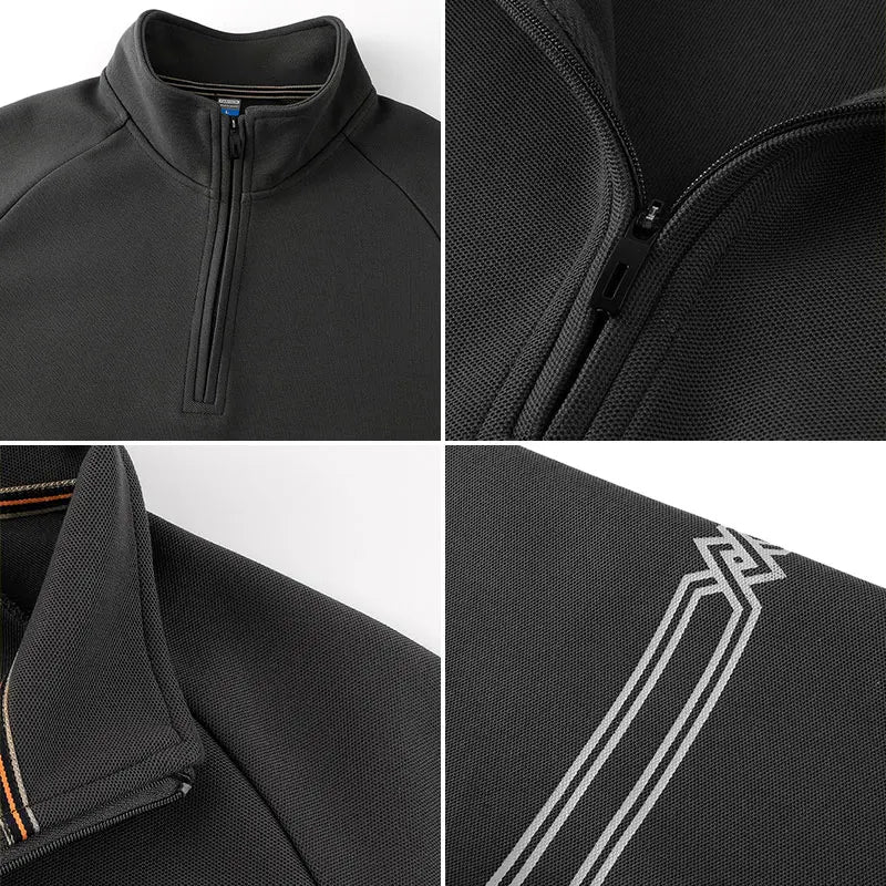 IppolichCN Casual Long Sleeve Sports Half Zipper Sweatshirt