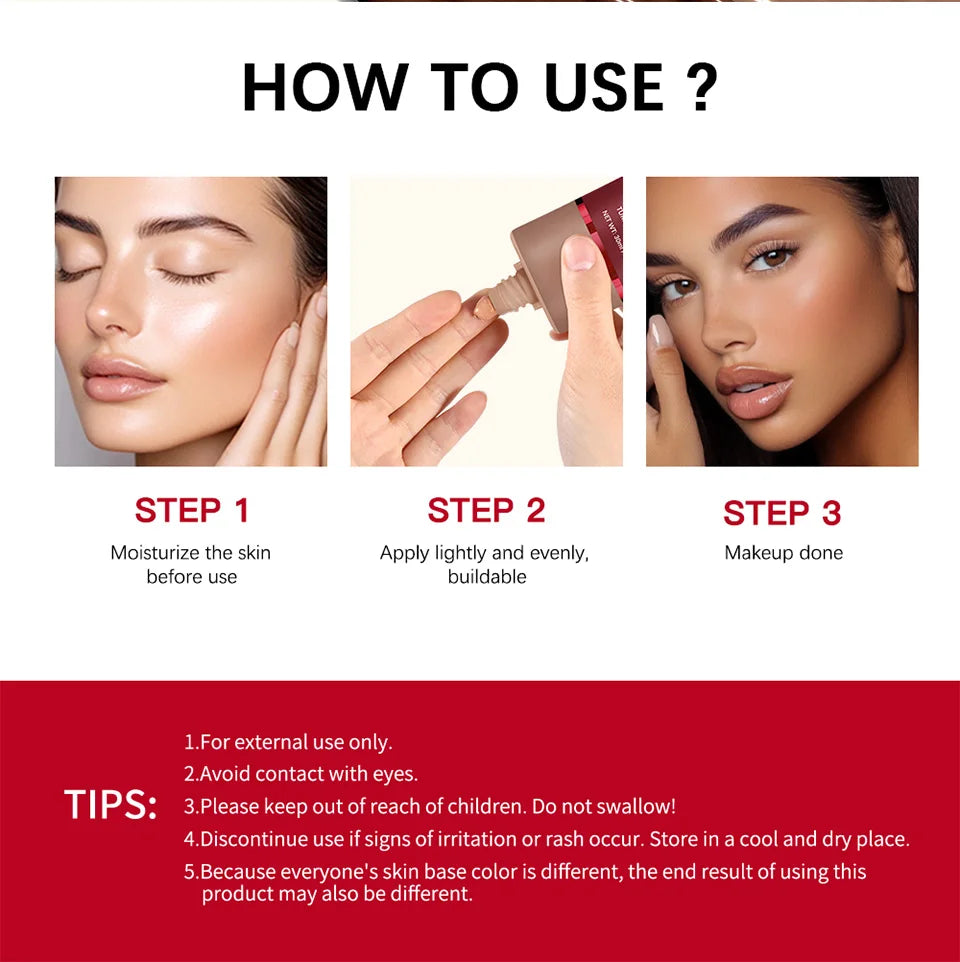 Ibcccndc Liquid Foundation Concealer Long Lasting Waterproof Makeup Base