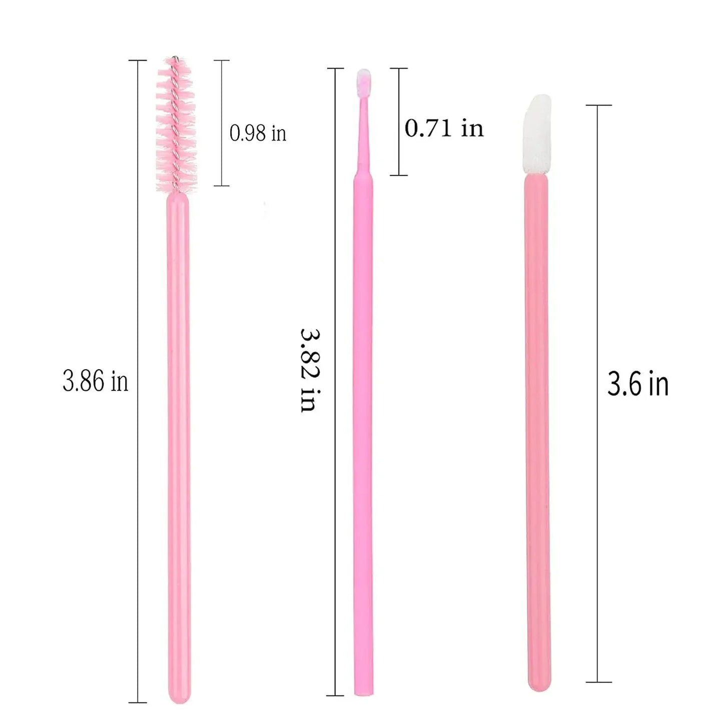 CNKESS 200Pcs Disposable Brush Set For Eyelashes And Eyebrows