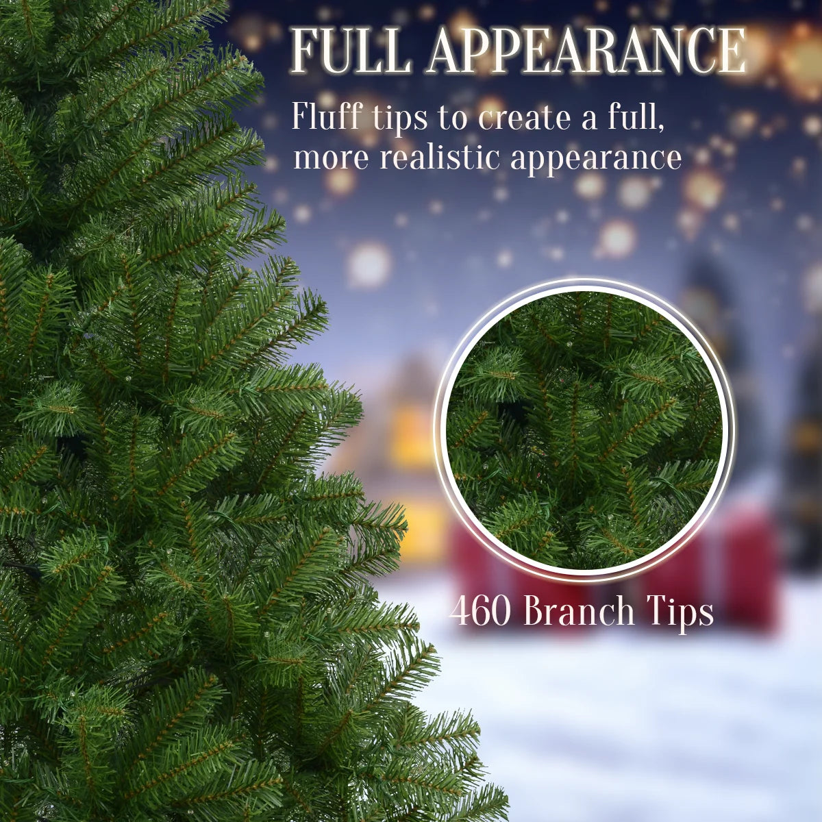 180/190cm Pre-Lit Artificial Christmas Tree Christmas Decorations Party Home Decor 200 LED Light White Green 460 Branch Tips